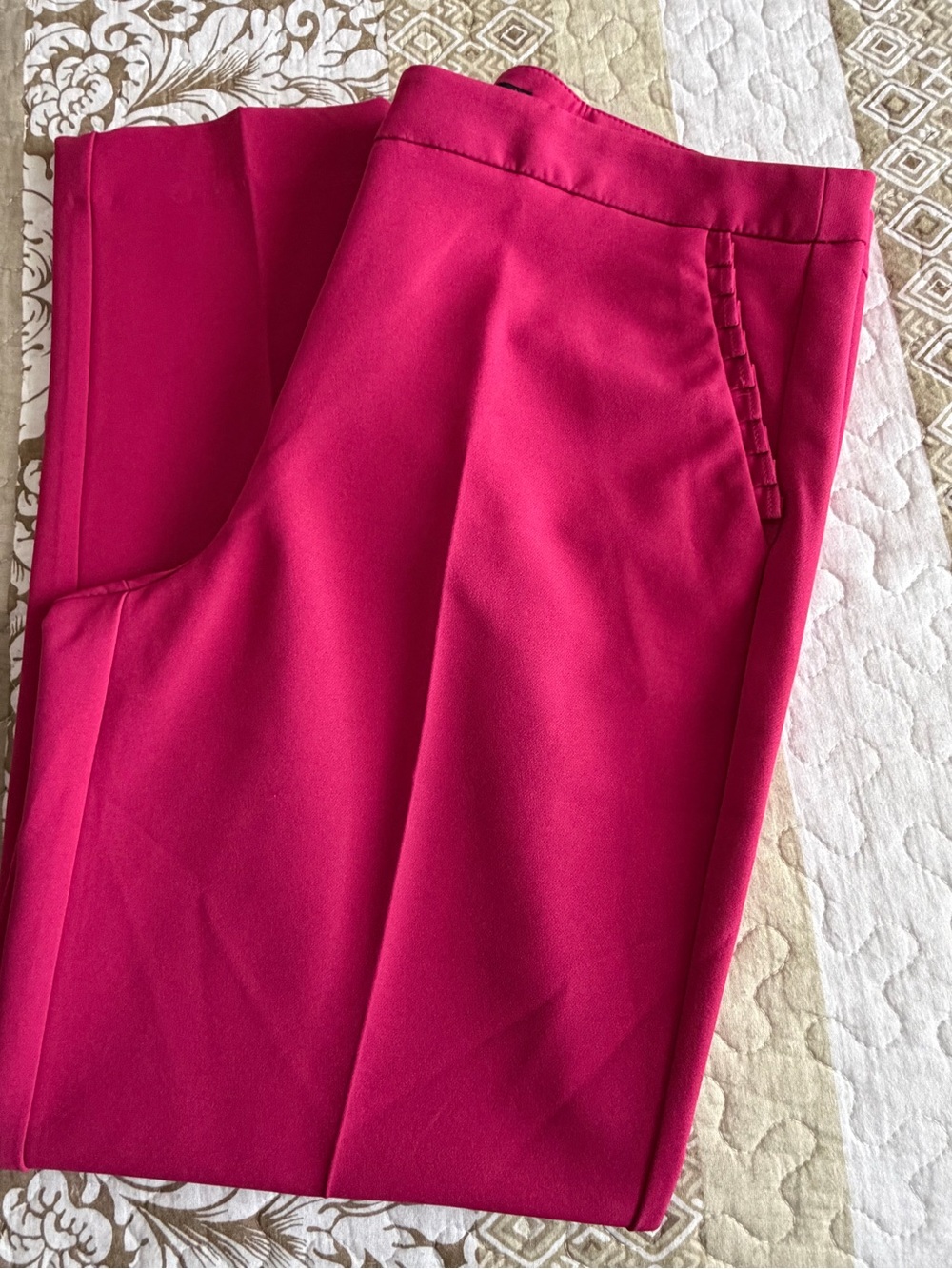 Zac & Rachel Bright Fuchsia Straight Leg Dress Pants - Picture 4 of 5
